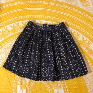 Blue Rain navy and beige/gold skirt